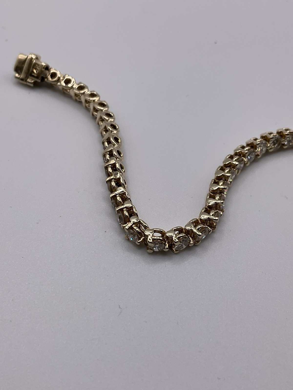 Certified Tennis Bracelet 5Ct Round Cut HI/SI-I2 Natural Diamond 14K Yellow Gold