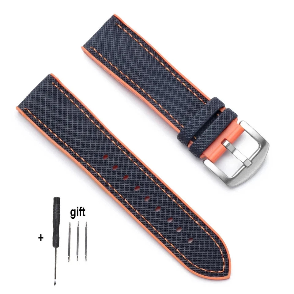 18mm 20mm 21mm 22mm Nylon Rubber Sailcloth Watch Strap Band for Omega for Seiko