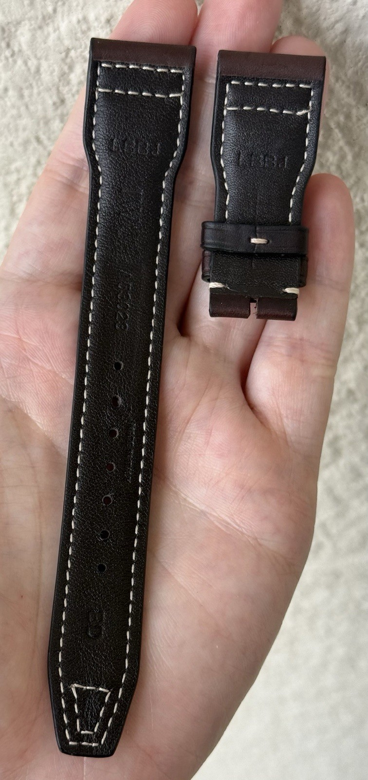 IWC 22mm x 18mm Brown Calfskin Leather Watch Strap Band A53023 Authentic OEM