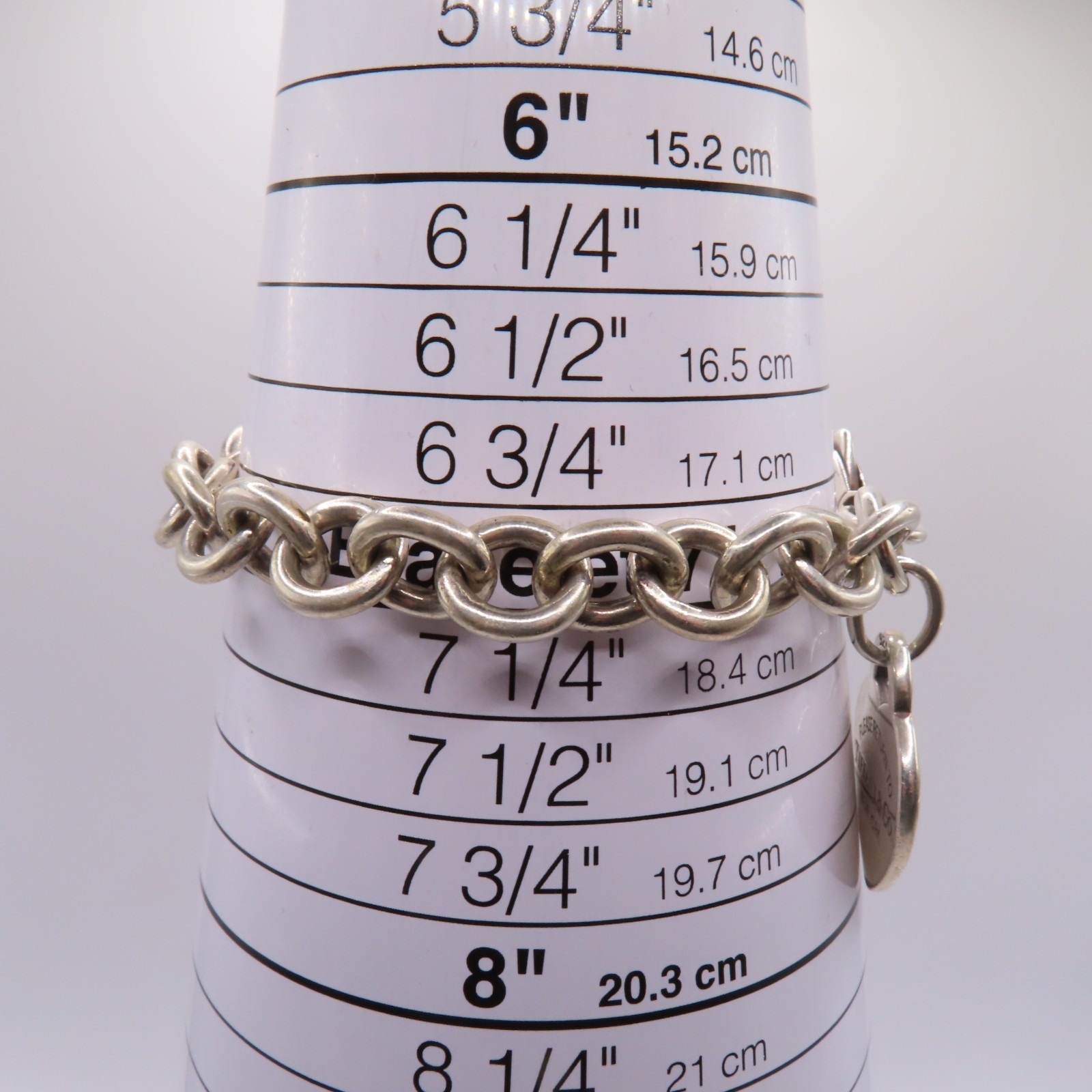 Tiffany & Co. Sterling Silver 925 Return to Tiffany Heart Tag Bracelet 7″ 35.4g