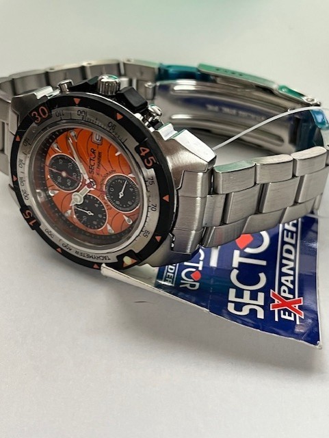 Sector Expander 202 Chronograph Men’s Stainless Steel Watch – Orange Dial