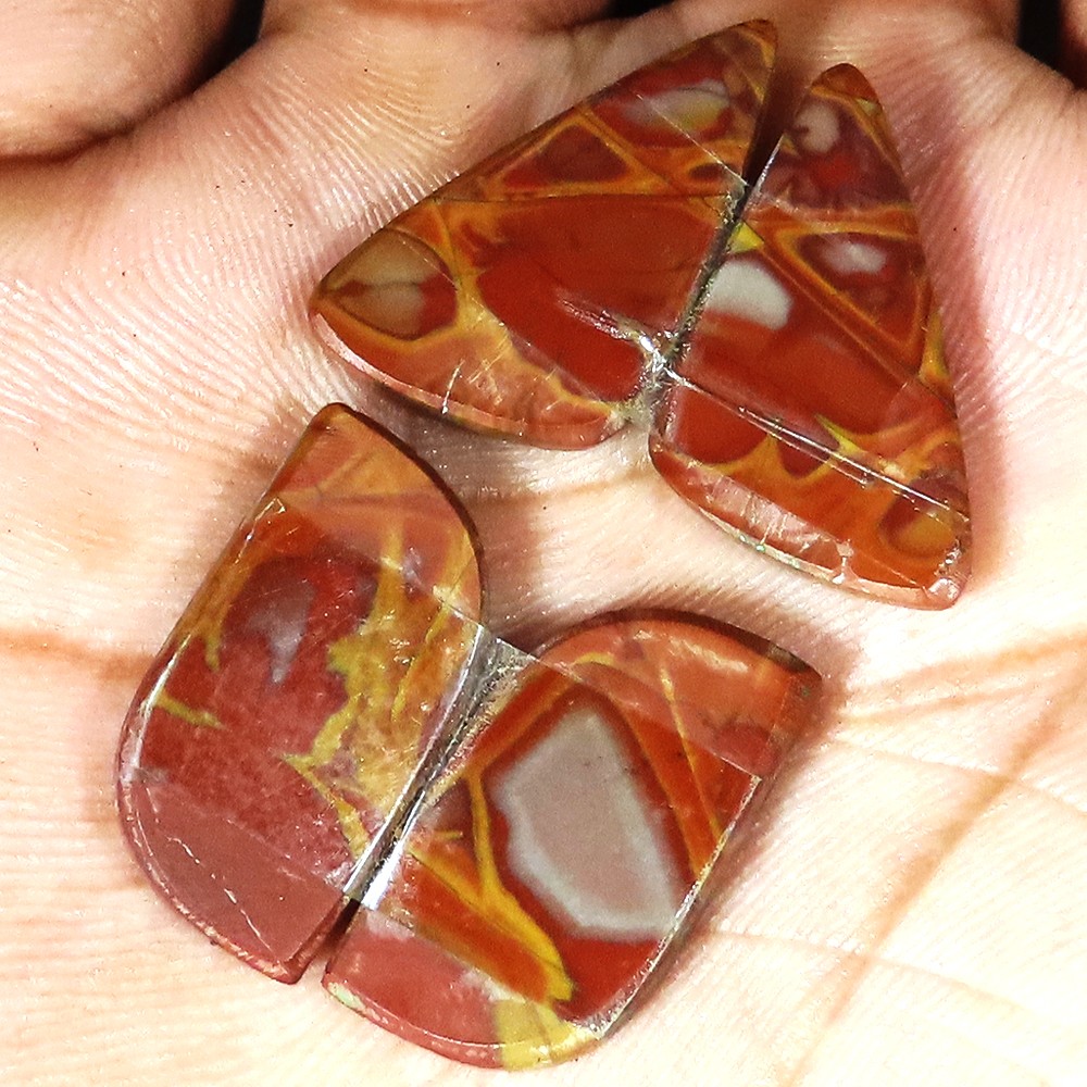 40.55 Ct Natural Noreena Jasper Pair Cabochon 2 Pair Lot Gemstone Jewelry mg_127