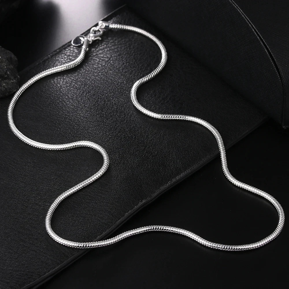 Men&Women’s 925 Sterling Silver Snake Chain Necklace 16-24*