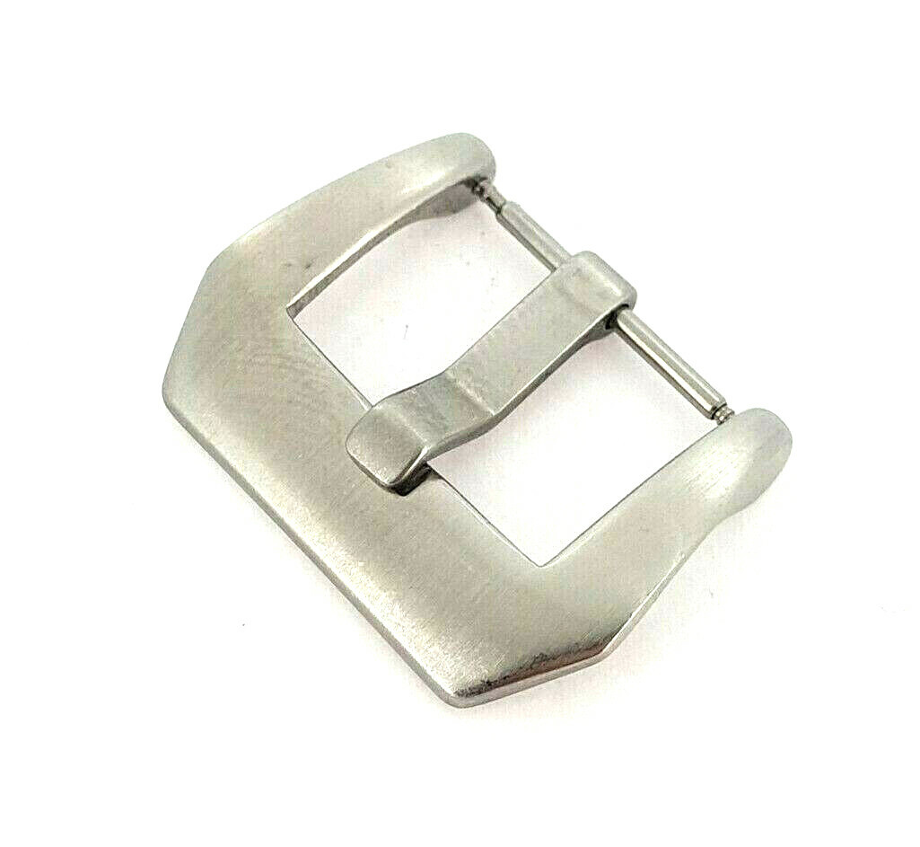 Pin buckle, sturdy closure 20mm brushed stainless steel / 117