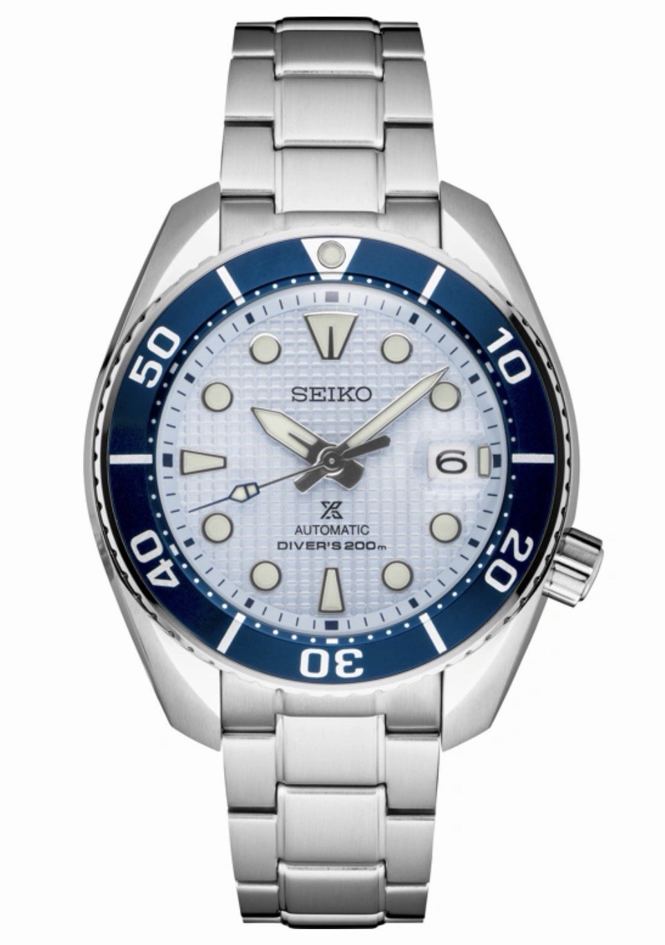 Seiko Prospex Automatic Diver 200m Blue Bezel White Dial Date Box/Papers