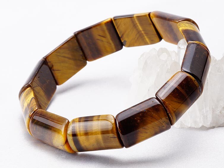 Tiger Eye Bracelet Bangle Stone Bead Crystal Women Men Women Stretch Jewelry