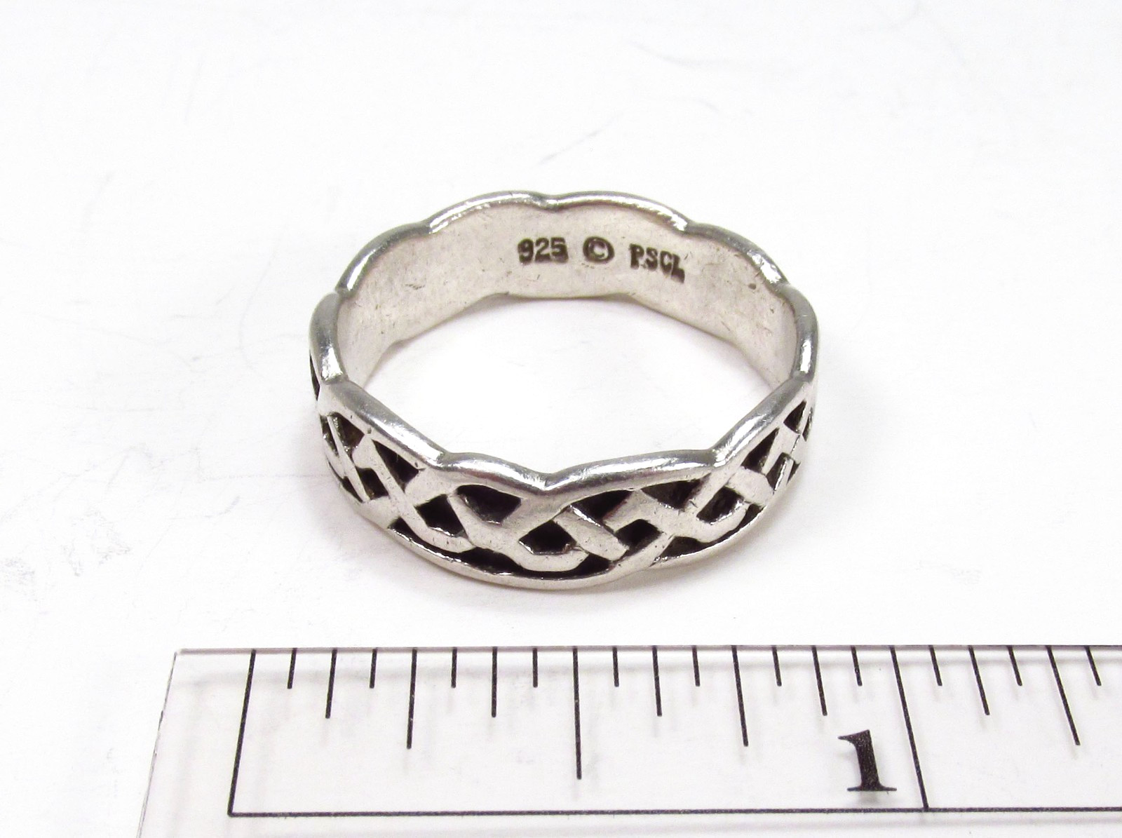 PreOwned Peter Stone PSCL Sterling Silver Celtic Knot Infinity Band Ring S 10.75