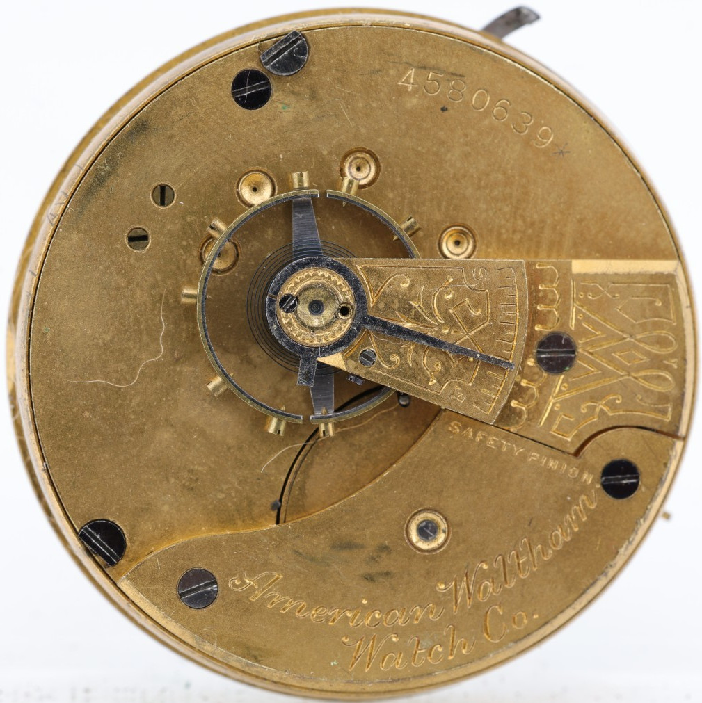 WALTHAM Gr. No. 1, 18s 7j 4580639 POCKET WATCH MOVEMENT, RUNS (KR)