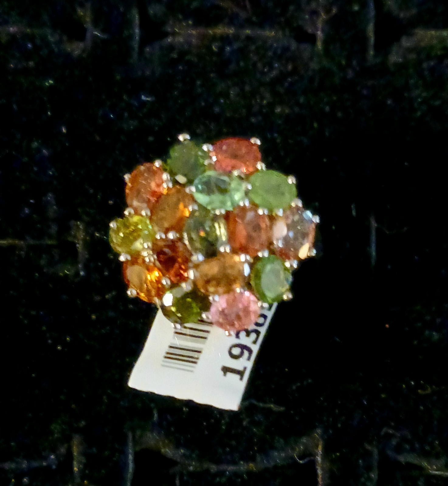 Multi color tourmaline ring in sterling silver size 6