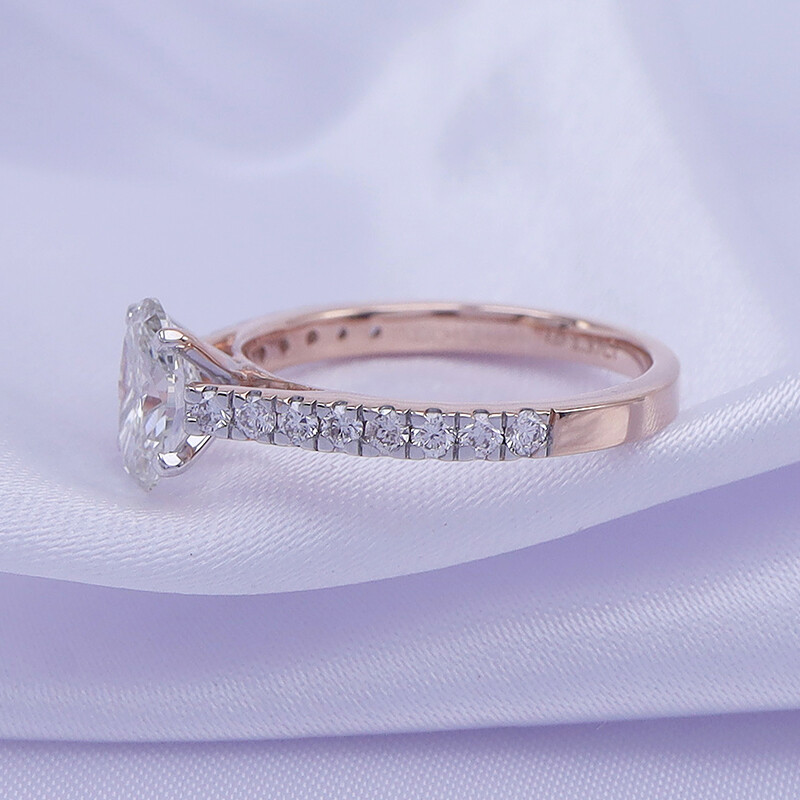 1.38ct Lab Grown Diamond Cathedral Style Engagement Ring in 10K Or 14K Gold