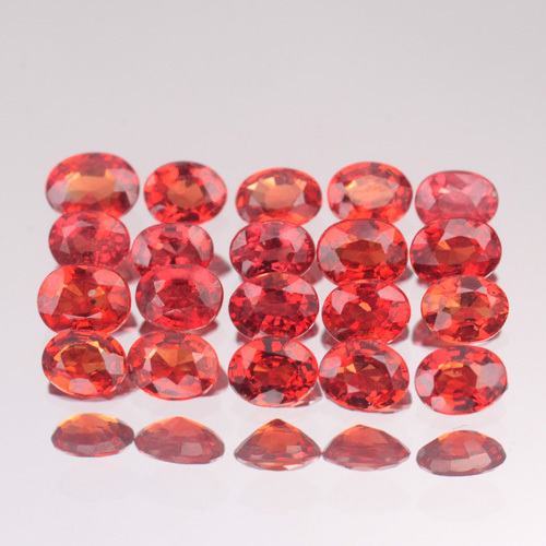 4x3mm Perfect Oval Cut Calibrated Natural Orange Red SAPPHIRE Songea, Tanzania