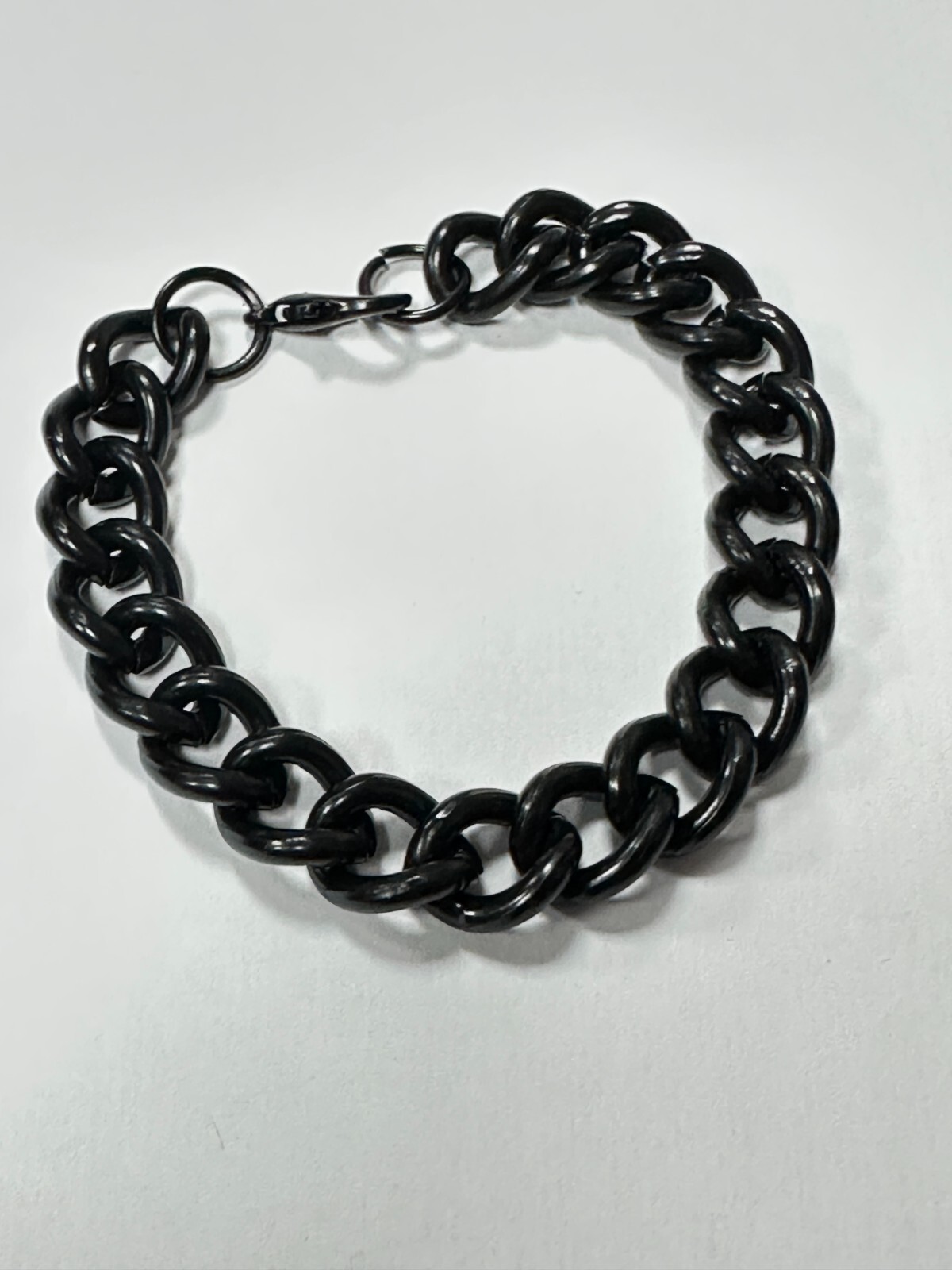 New Black Metal Unisex Bracelet Heavy Quality Mens Women Chain Curb Cuban