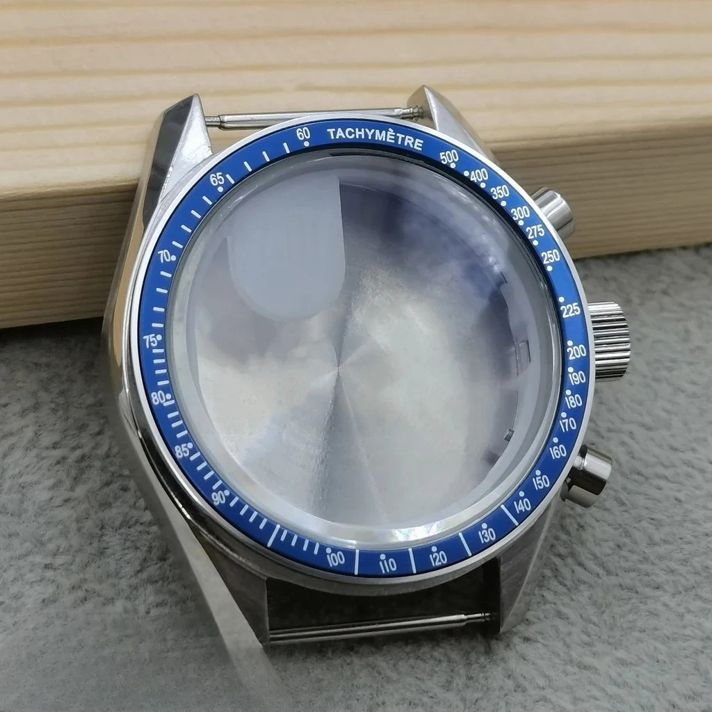 VK63 Case 39.7mm Metal Case Chronograph Case Bezel,watch Sealed Back Moon Watch