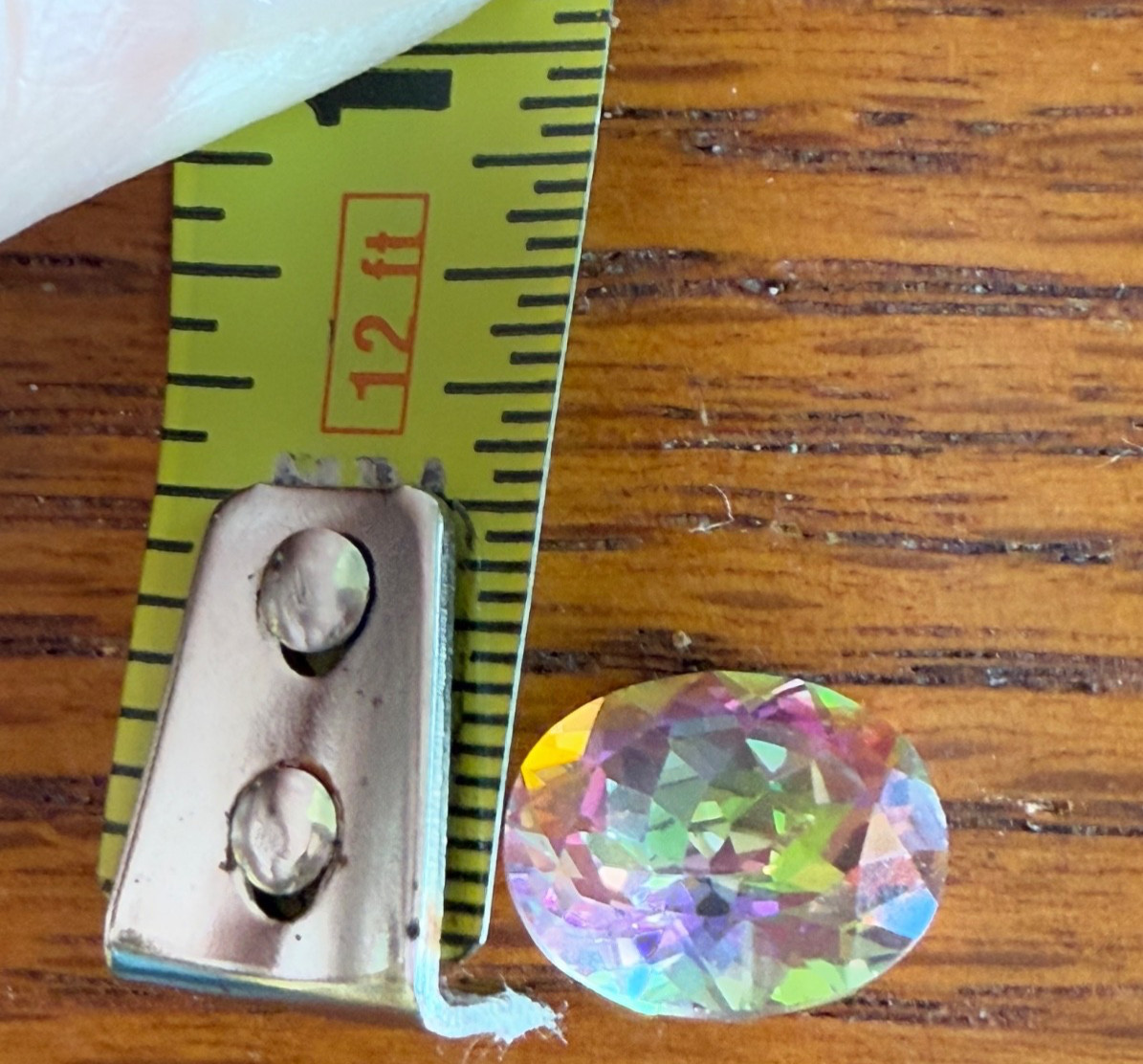 Sparkly rainbow Topaz loose stone approx 3 carats for ring *as is*