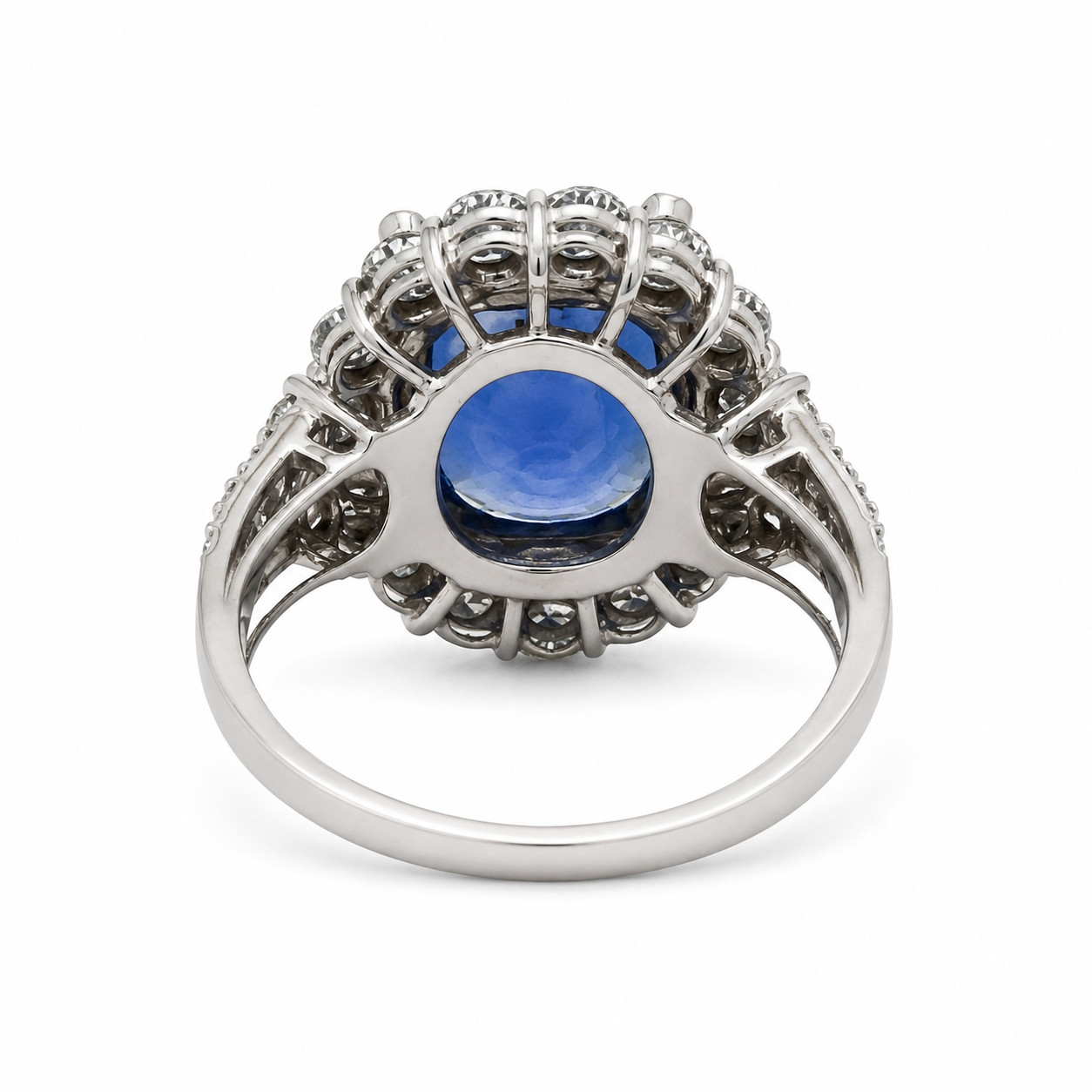 6.15ct No Heat Ceylon Sapphire Diamond Ring Platinum, GIA Certified Natural Blue