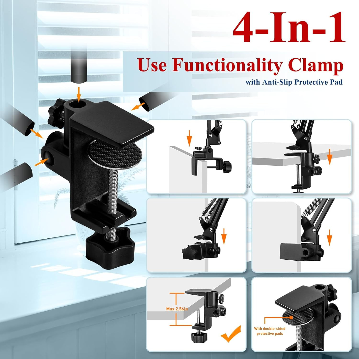 12X 30X Magnifying Glass with Light and Clamp, Ultra Long 3-Section Swing Arm Wo