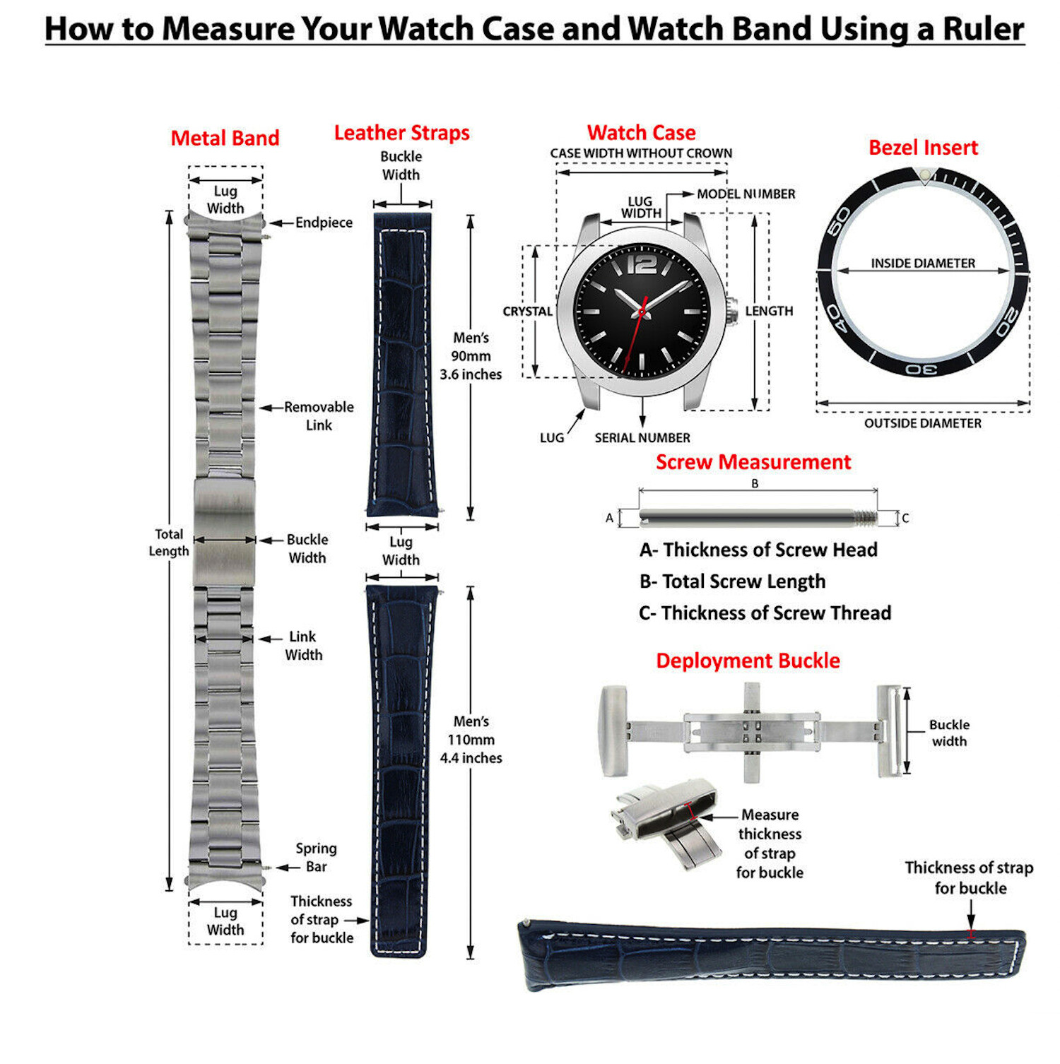 22mm Black Curved End Rubber Watch Band Replacement Strap Fits IWC Watches