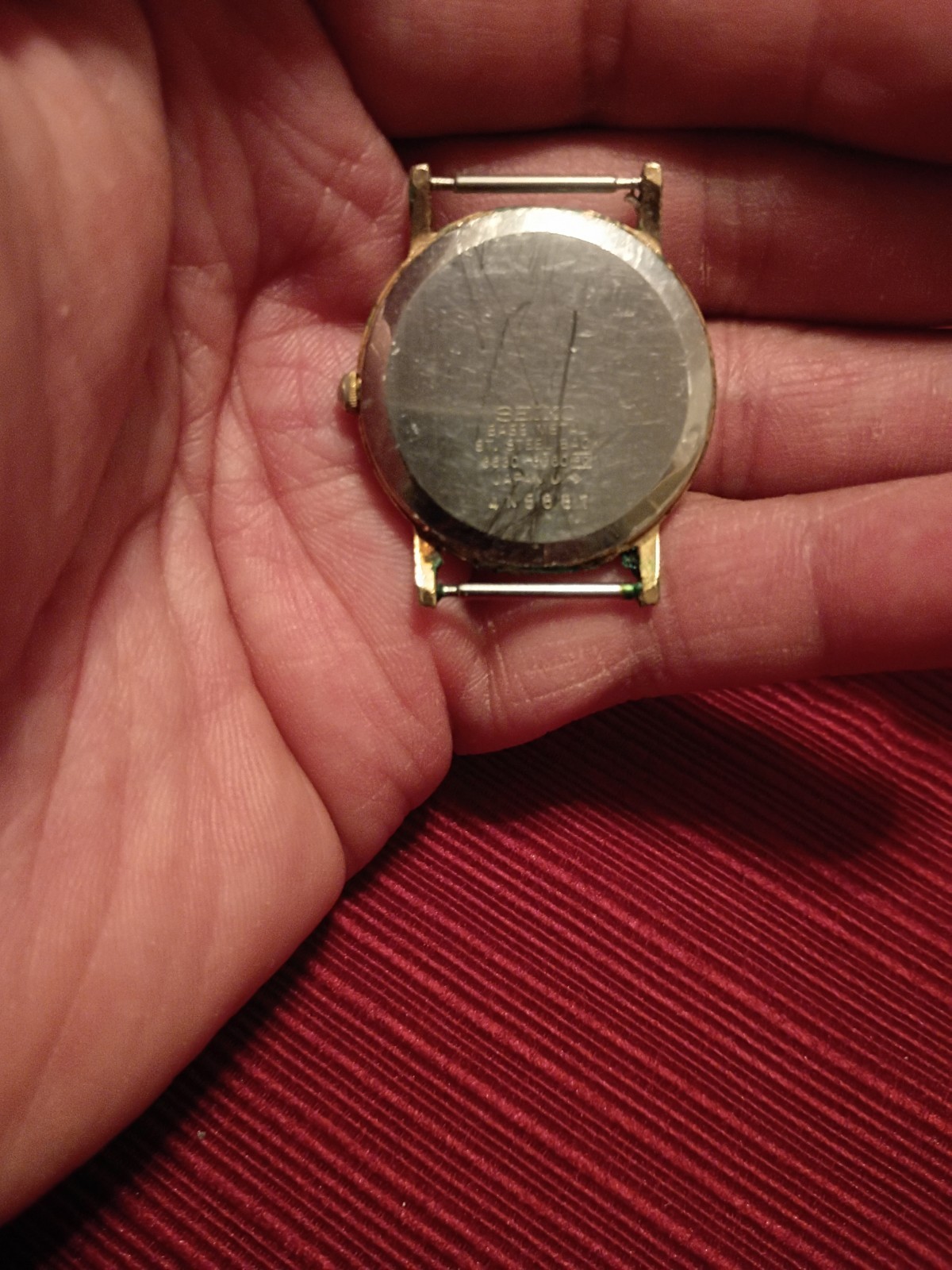 Seiko Quartz Gold Tone Analog Dress Watch Head Only Round Baton Dial – Working