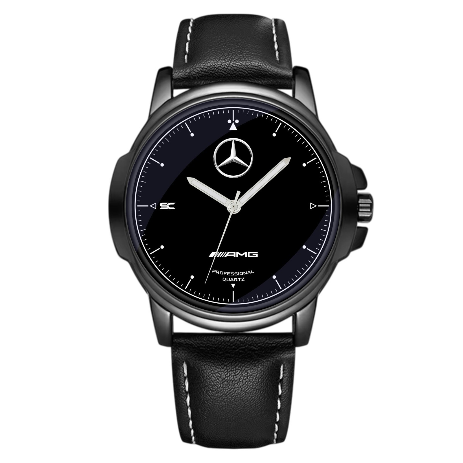 Wristwatch Quartz Fan Art Mercedes Benz Sport AMG Professional Black