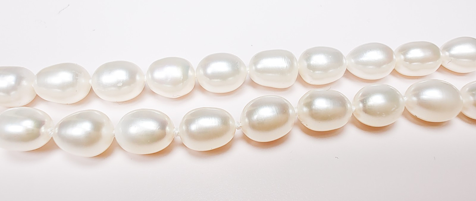 925 Sterling Silver Diamond White Cultured Freshwater Pearl Necklace 18–19.5″