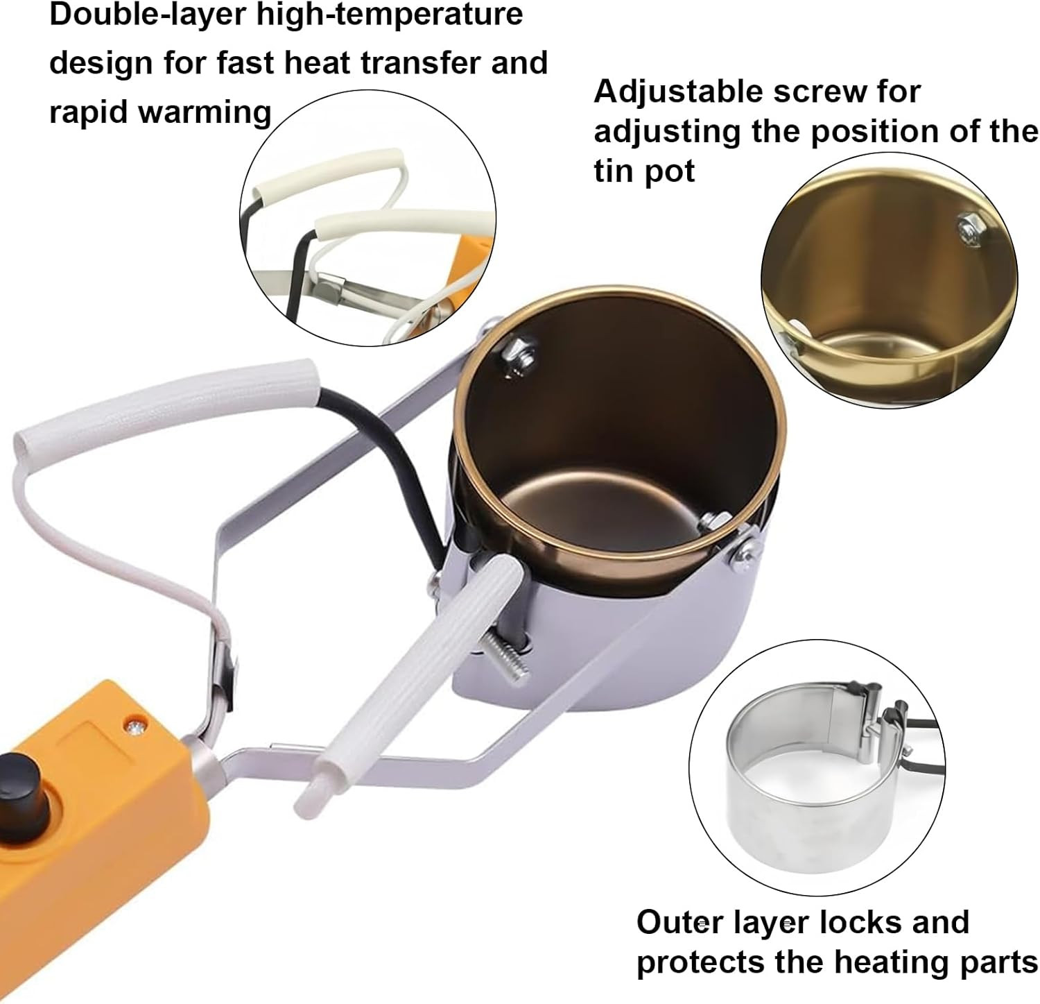 Lead Melting Pot Kit – 380W Electric Metal Melting Furnace with Crucibles, Ideal