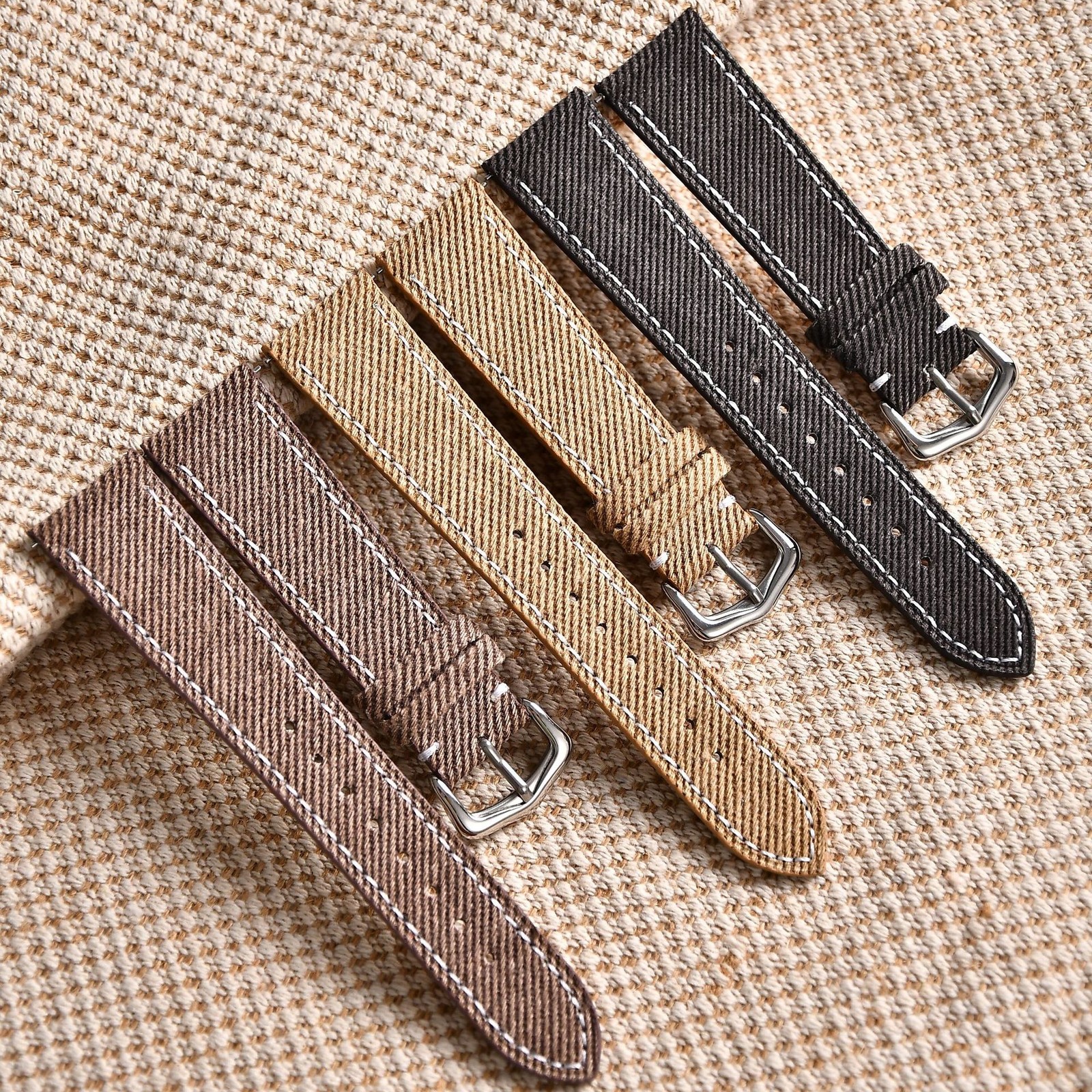 Quality Nylon Canvas Genuine Watch Straps Mens Pin Buckle Wristband 18 20 22mm