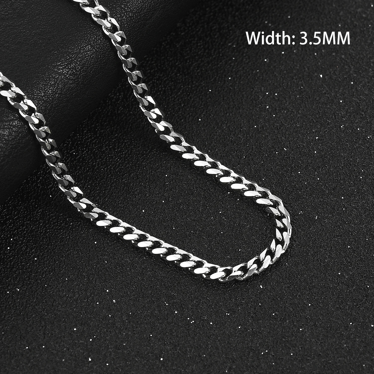 3.5/5/6/7/8/9mm Stainess Steel Link Cuban Chain Necklace for Men Women Metal Chu