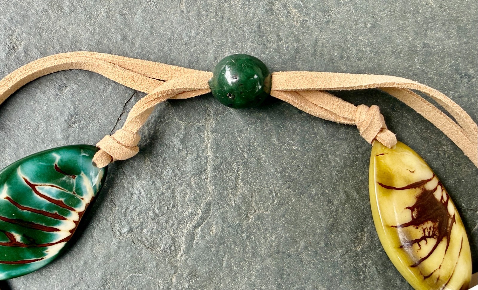 TAGUA NUT “GRANADA” NECKLACE ORGANIC ARTISAN HANDMADE BOHO STATEMENT JEWELRY NEW