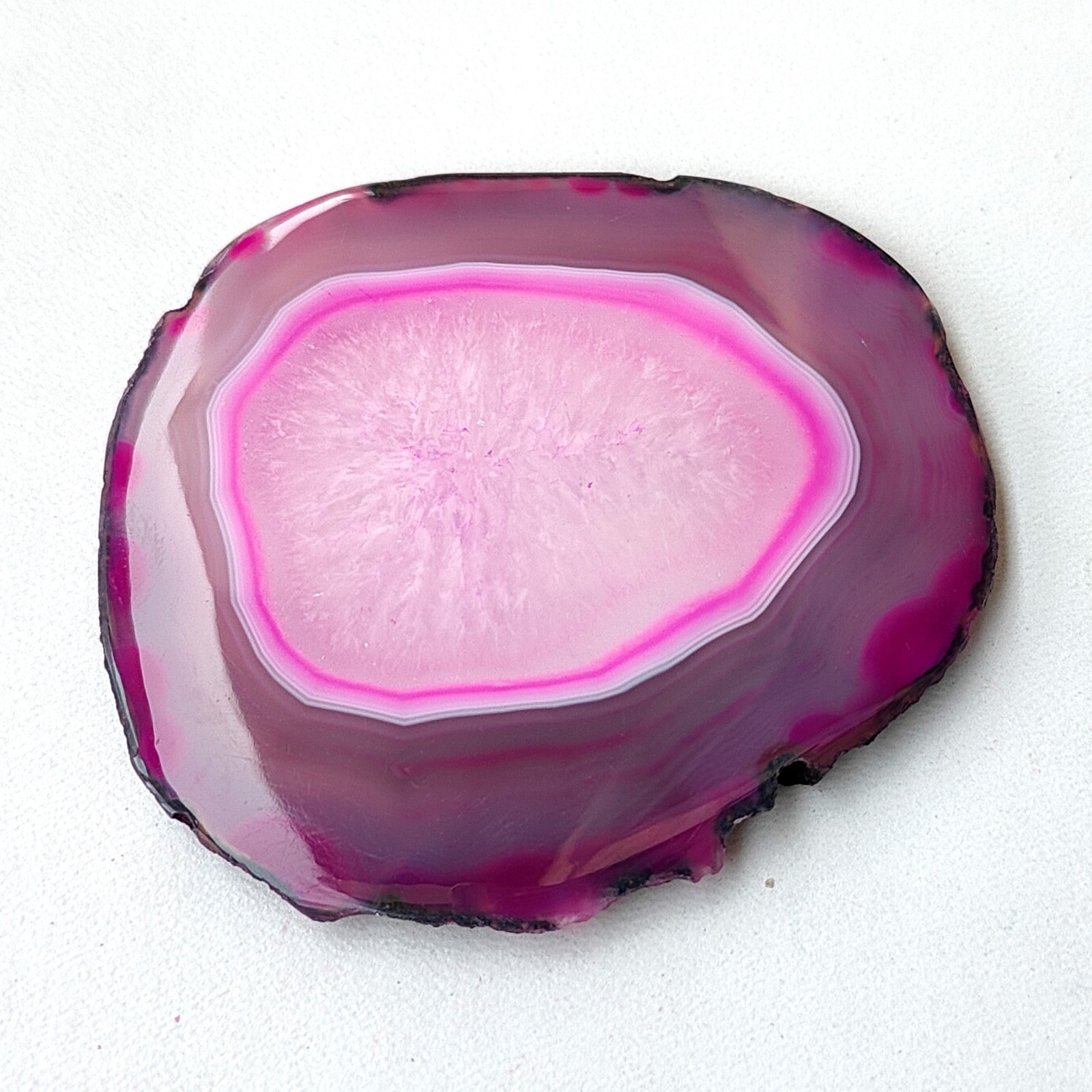 Natural Pink Agate Slice Druzy Geode Gemstone Loose Cabochon 176 Cts #11420