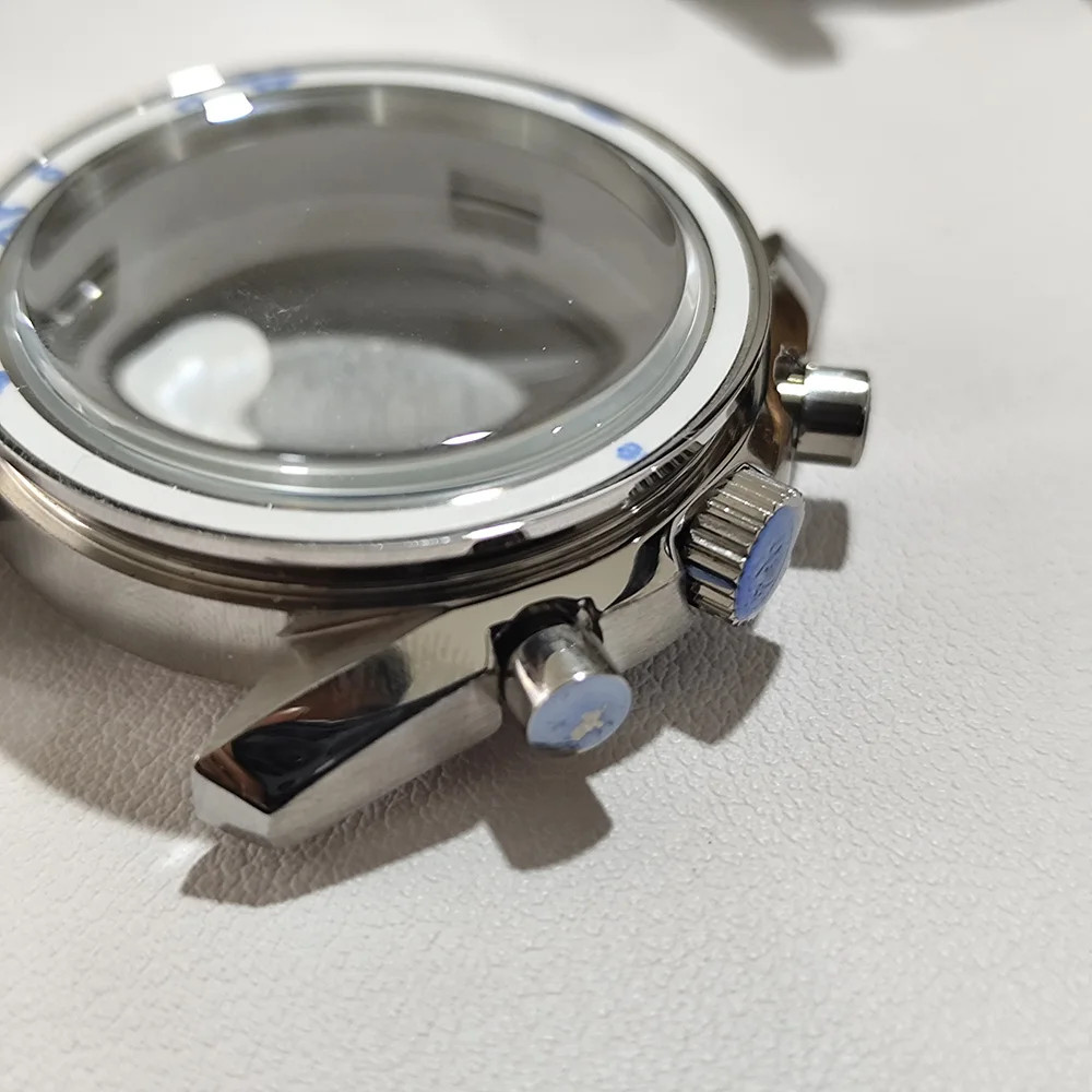 For VK63 Moon Watch 39.7MM Case Moon Pattern Back Chronograph Stainless Steel