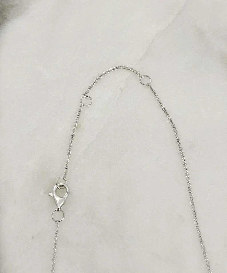Round GH/SI Natural Diamond Women’s Beautiful Station Necklace In 14k White Gold