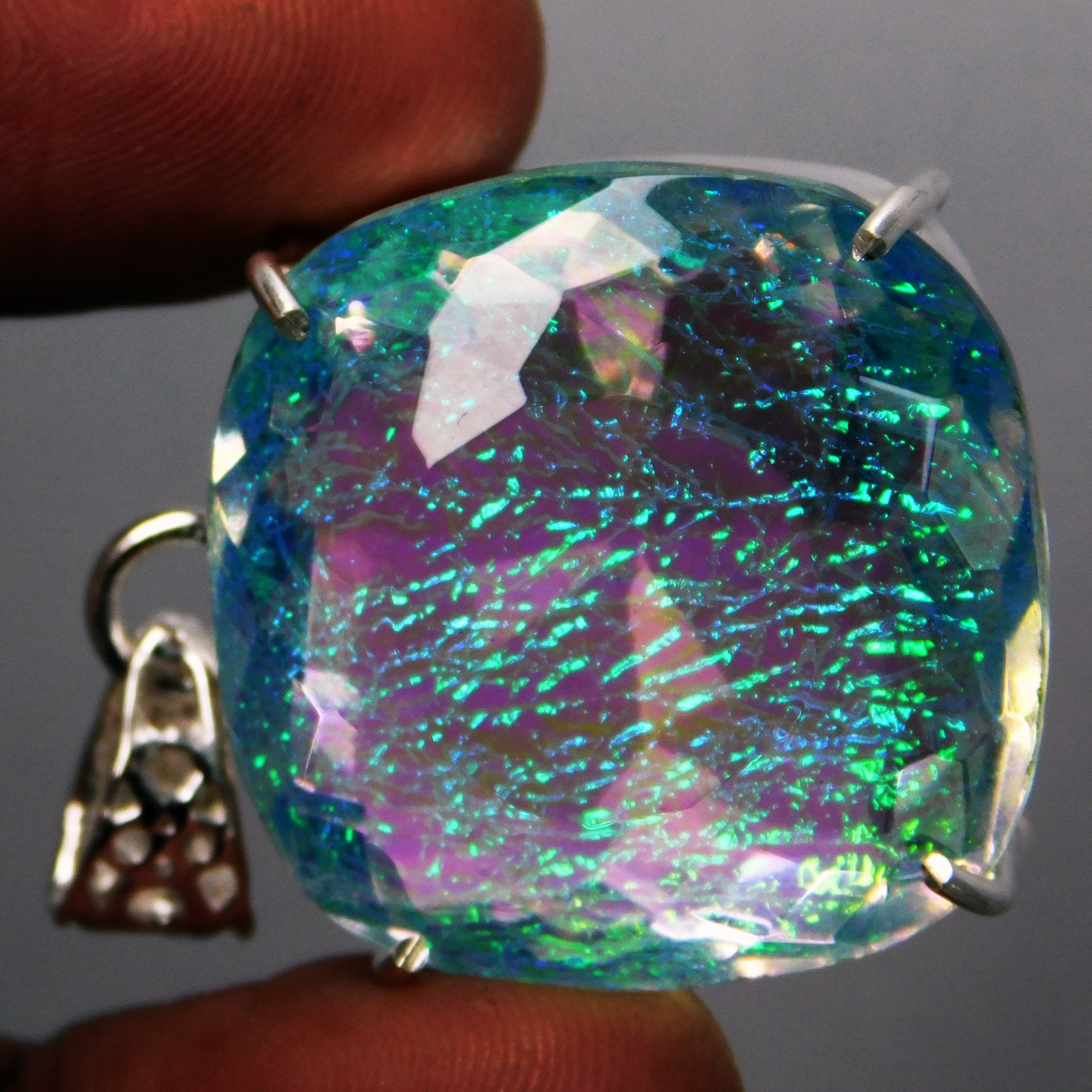 Natural 94.70 Ct Australian Monarch Fire Opal Pendant Radiant Certified Gemstone
