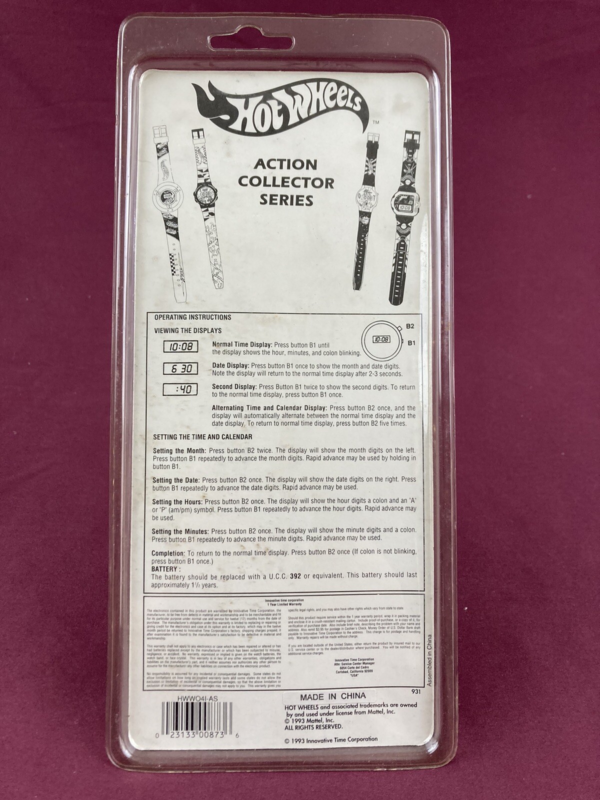 Vintage Hot Wheels 25th Anniversay Digital Wrist Watch Jet Streex Band NIB
