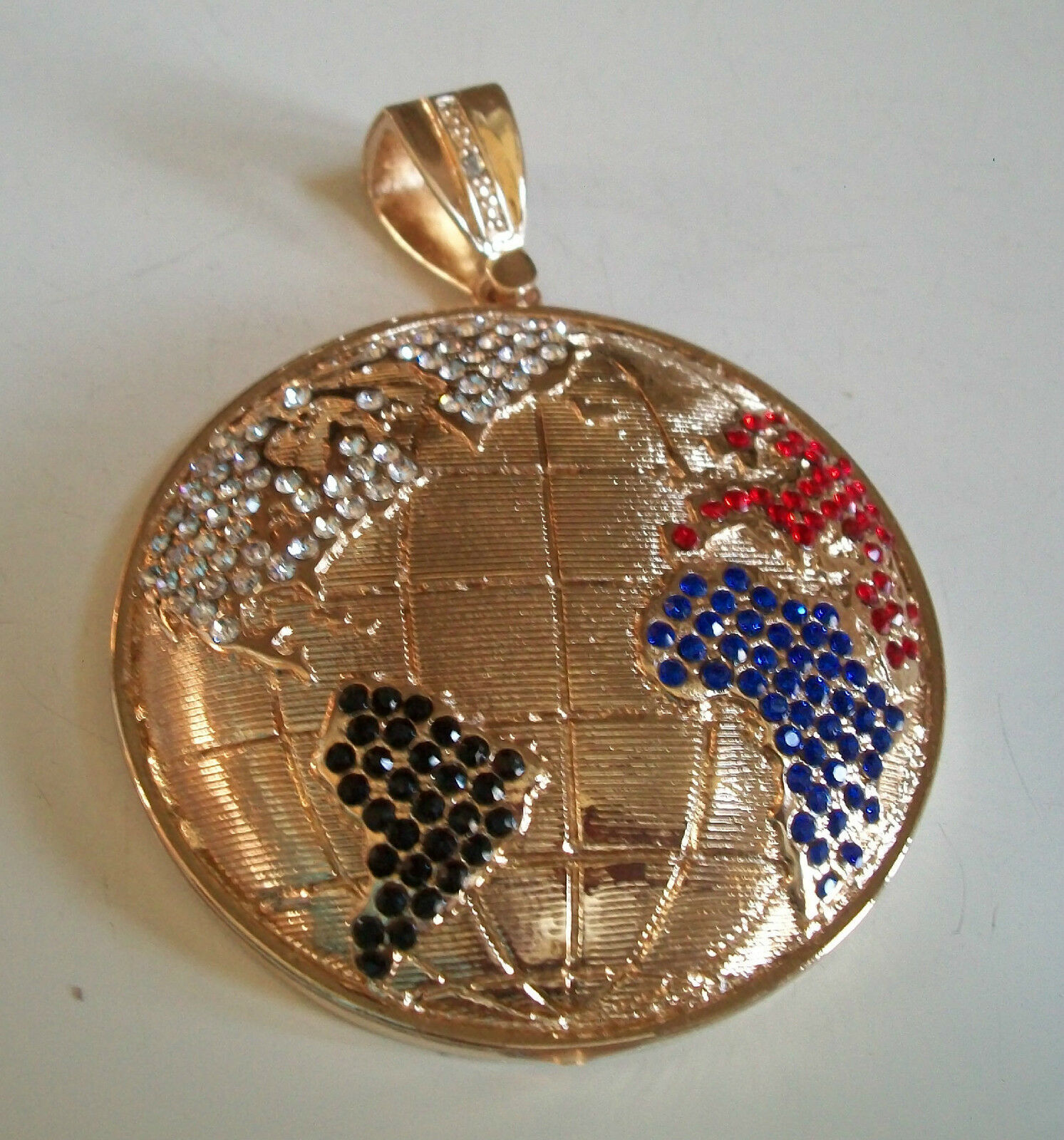 Men’s Gold, Silver, Hematite Finish Bling World Globe Fashion Dressy Charm