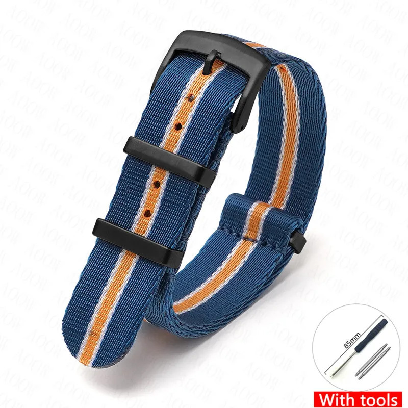 Canvas Nylon Watch Strap for Omega Swatch Seamaster Speedmaster Seiko 18-24mm