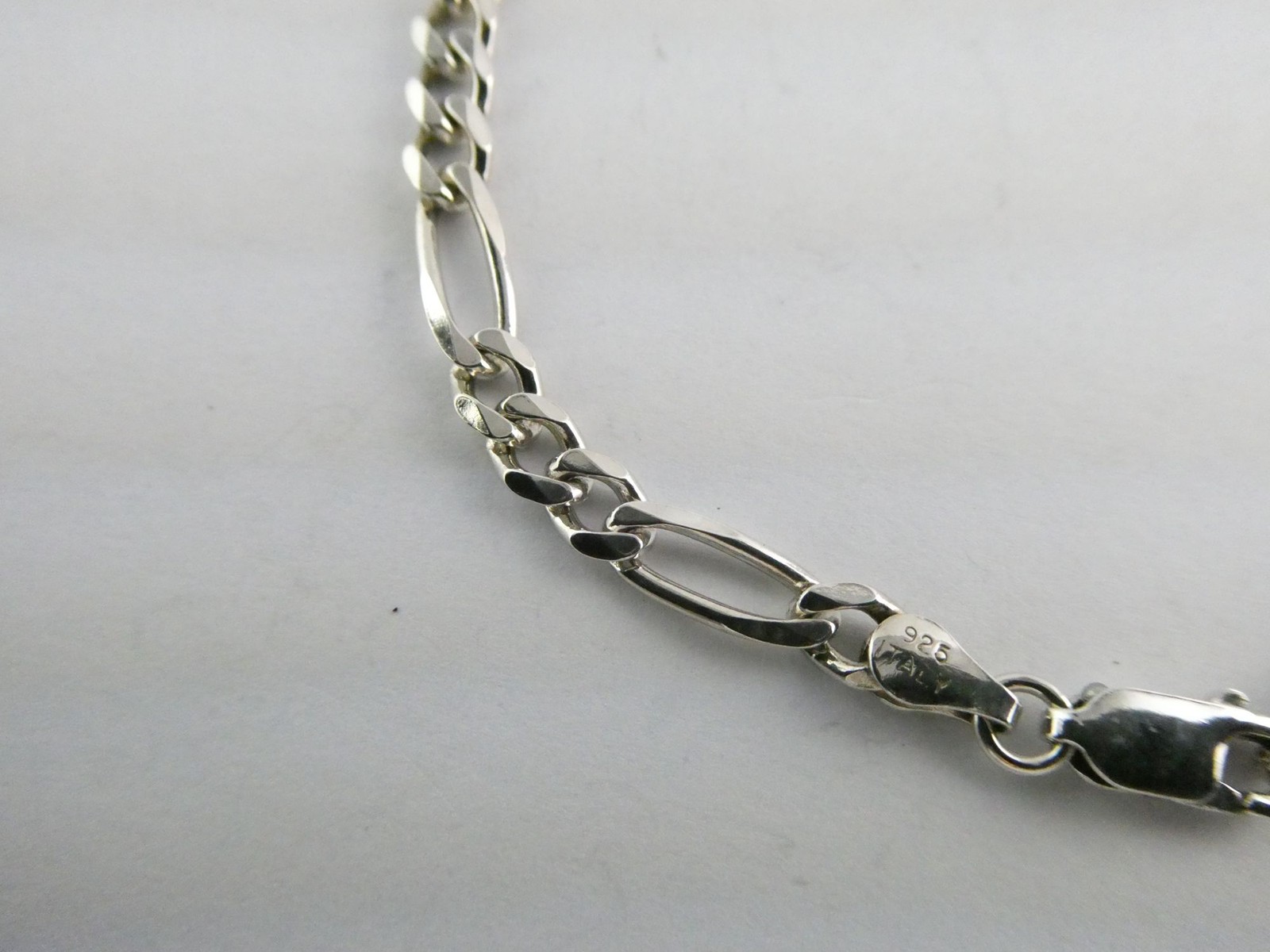 RL Designer Sterling Silver Long and Short Chain Link Bracelet 925 7.5 Inch 6.2g