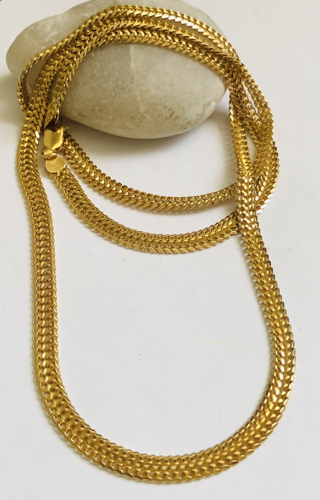 Vtg 925 Vermeil Yellow Gold HCT Italy,Beautiful Shiny Long Necklace,Heavy 29grms