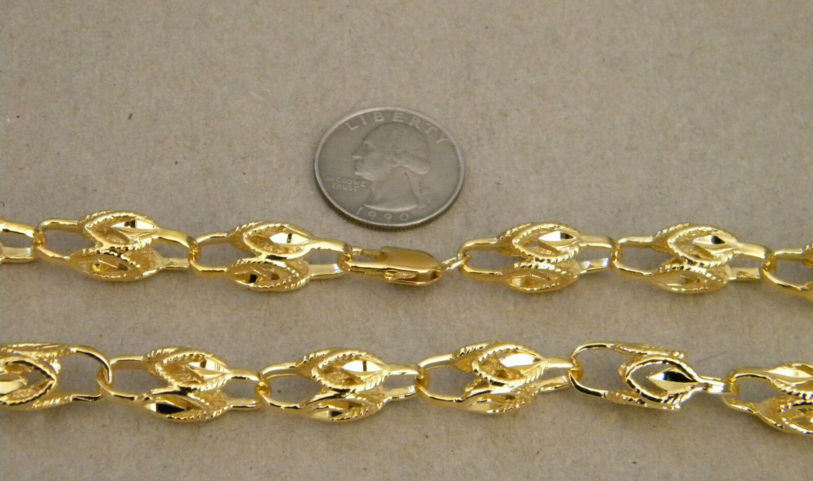 Men’s Lady’s Yellow Gold Plated Turkish Rope Chain 24in inch Long 9mm Wide New