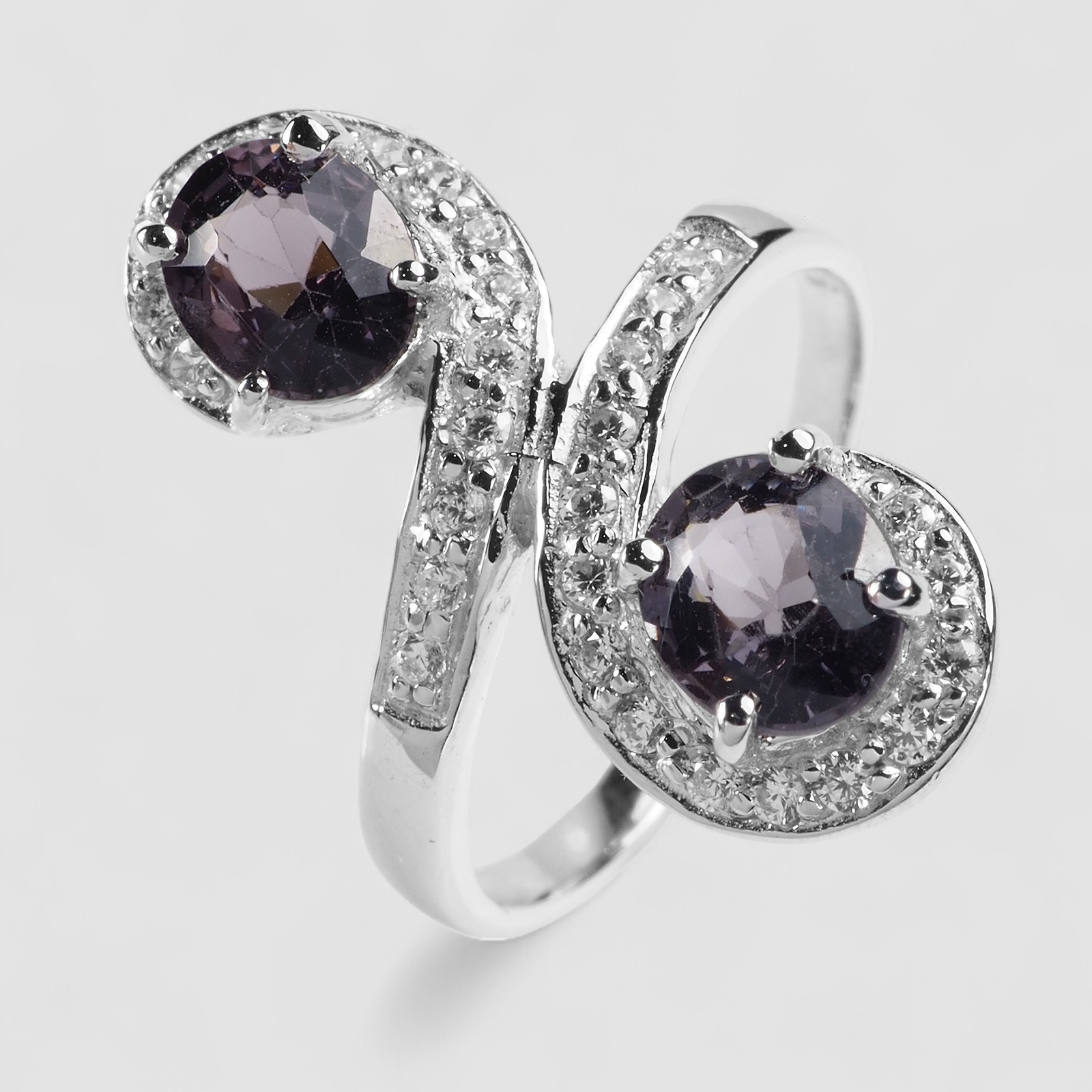 Smokey Gray Spinel 1.55Ct 925 Sterling Silver Handmade Gemstone Rings Size 6.25