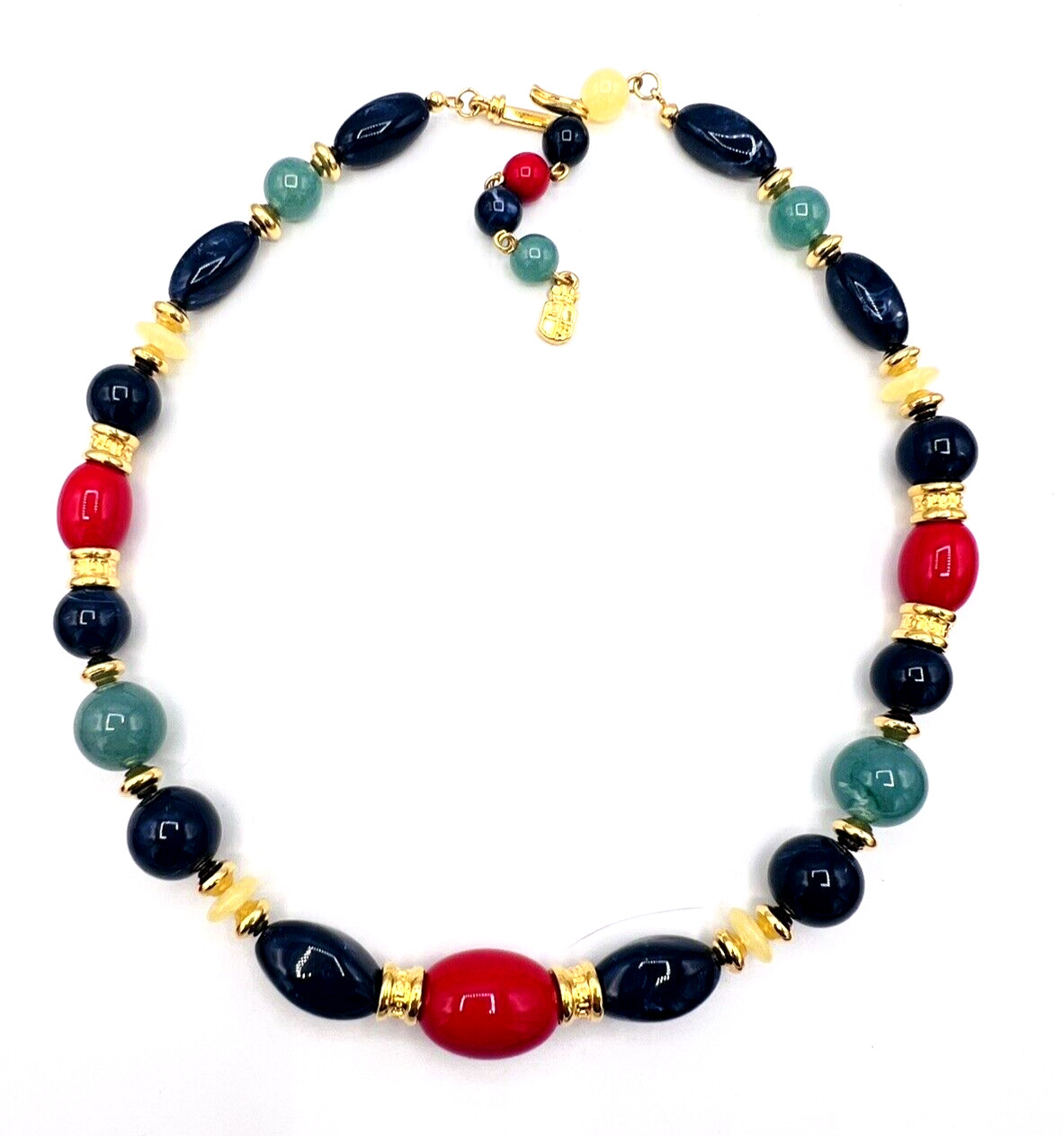 Vintage Liz Claiborne Multicolor Beaded Choker Necklace 17 – 19 in