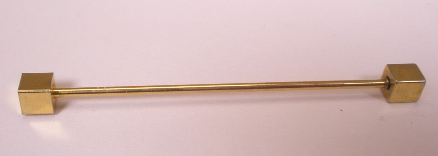 2-1/8″ Round Wire Screw On Soft-Edge-Box Ends Gold Tone Vintage Collar Bar L417