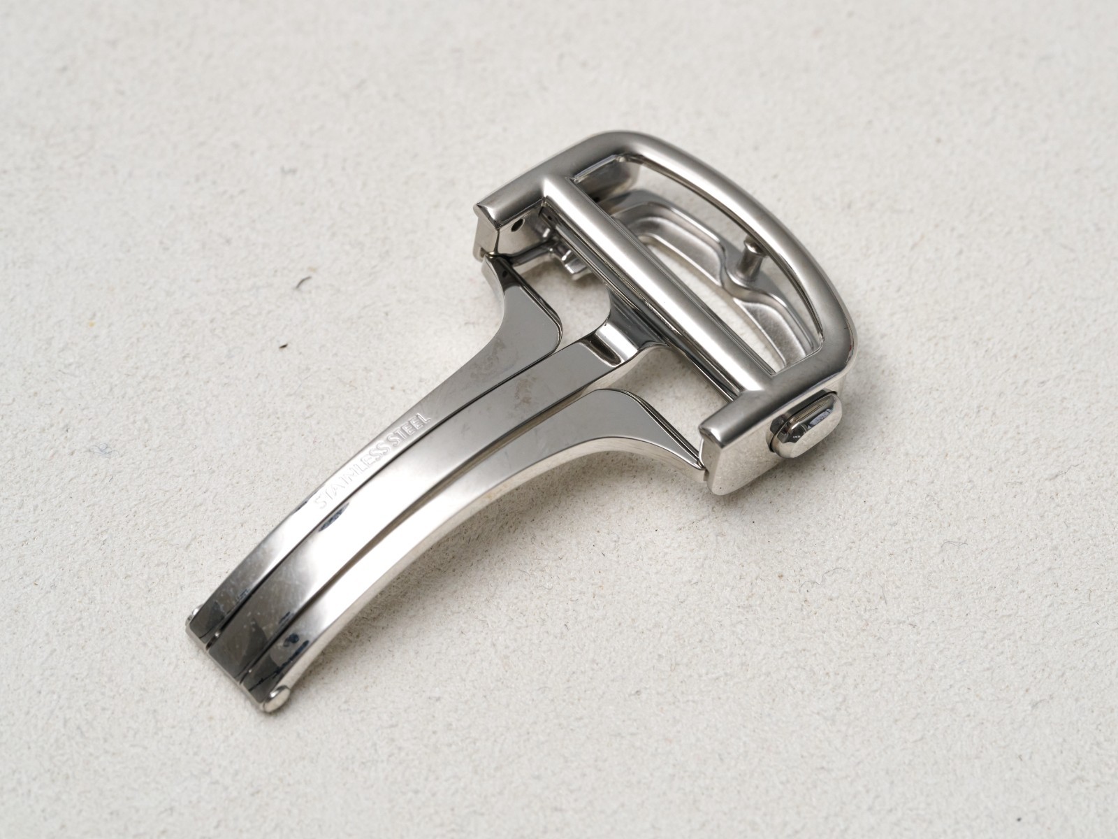 Cartier Deployment Buckle Clasp 18mm Fold Over Button Stainless Steel Genuine