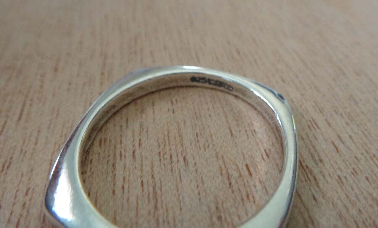 size 8 Sterling Silver Solid Squared Plain 2mm Wide Band Wedding Style Band
