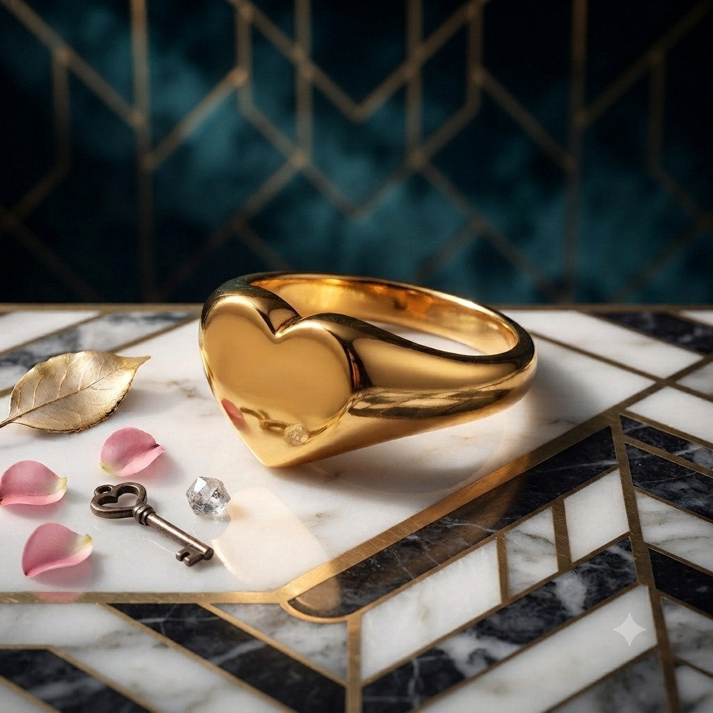 Heart Couple Ring Stainless Steel Geometric Wedding Band Promise Ring Gift Women