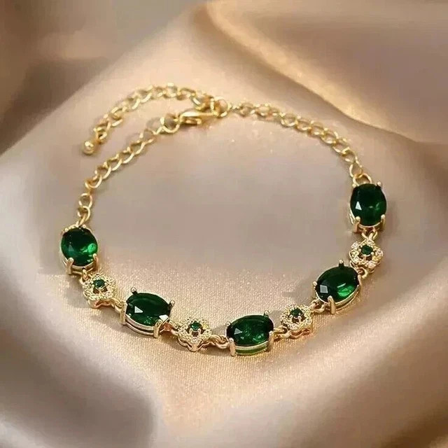 8Ct Oval Cut Lab Created Diamond Women’s Tennis Bracelet 14k Yellow Gold Plated