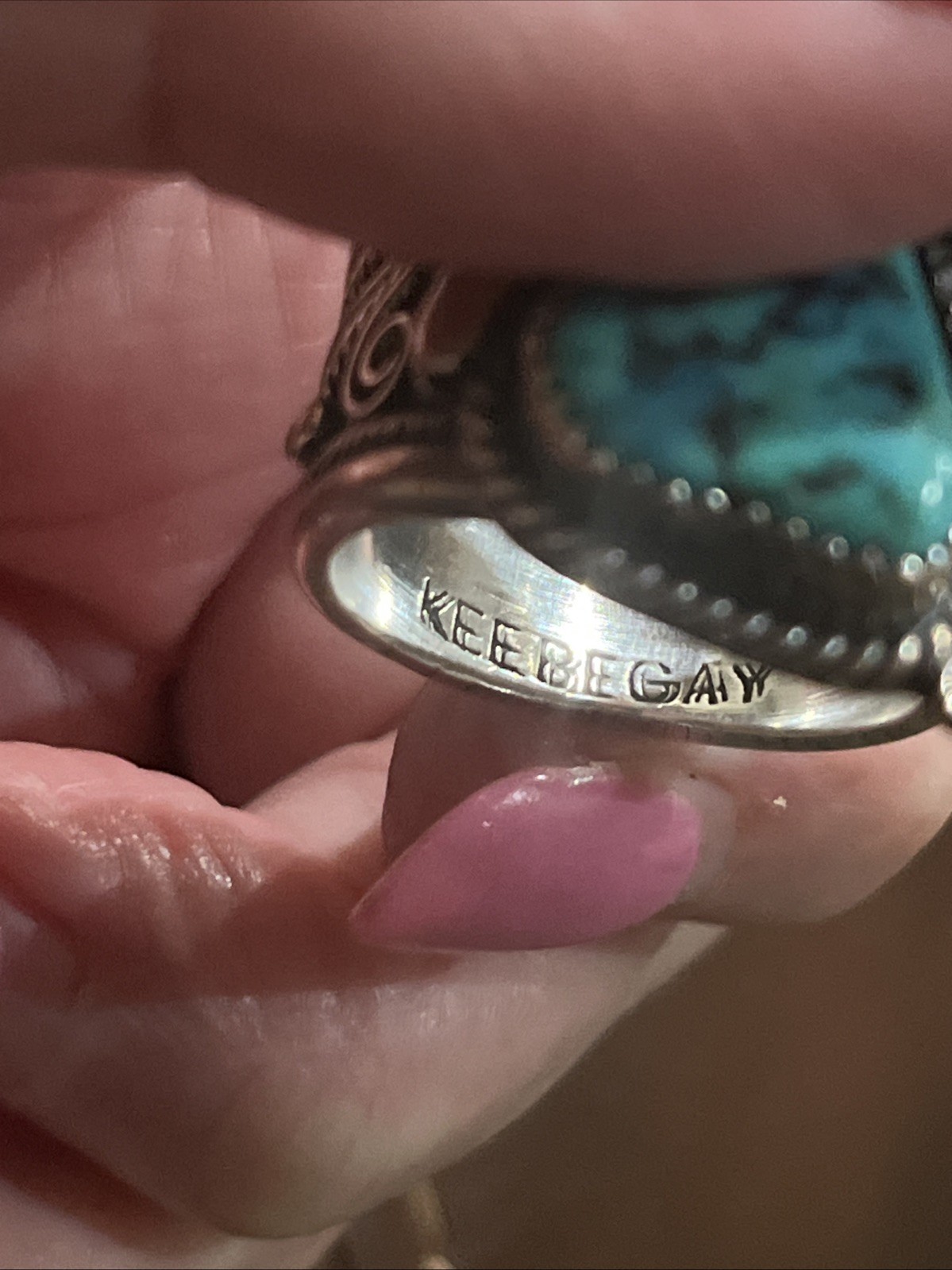 N A Huge Turquoise Ring Kee Begay Size 11 (19.5grams)