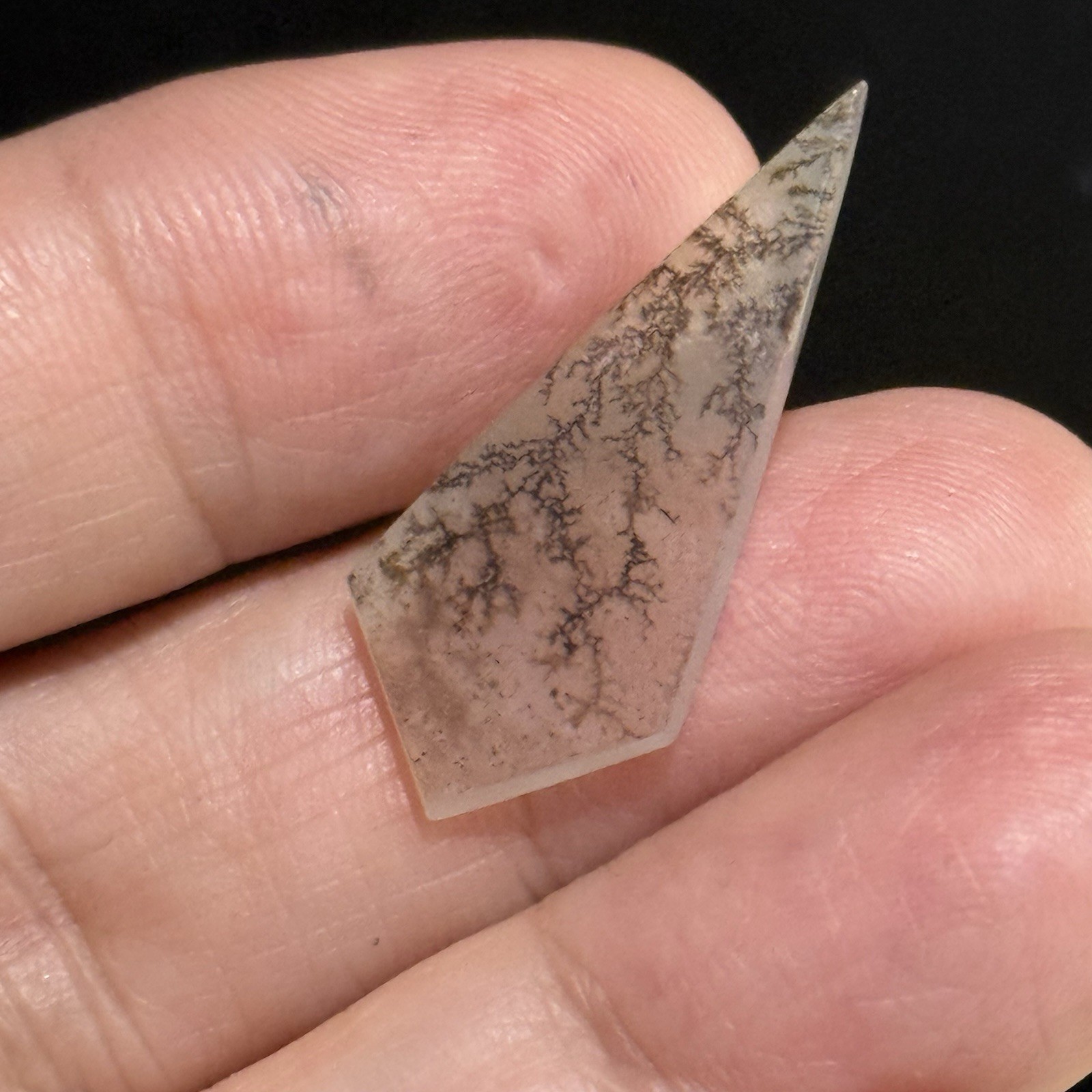 5.4ct 30x13x2mm Fine Dendritic Agate Kite Shape Cabochon Loose Picture Stone