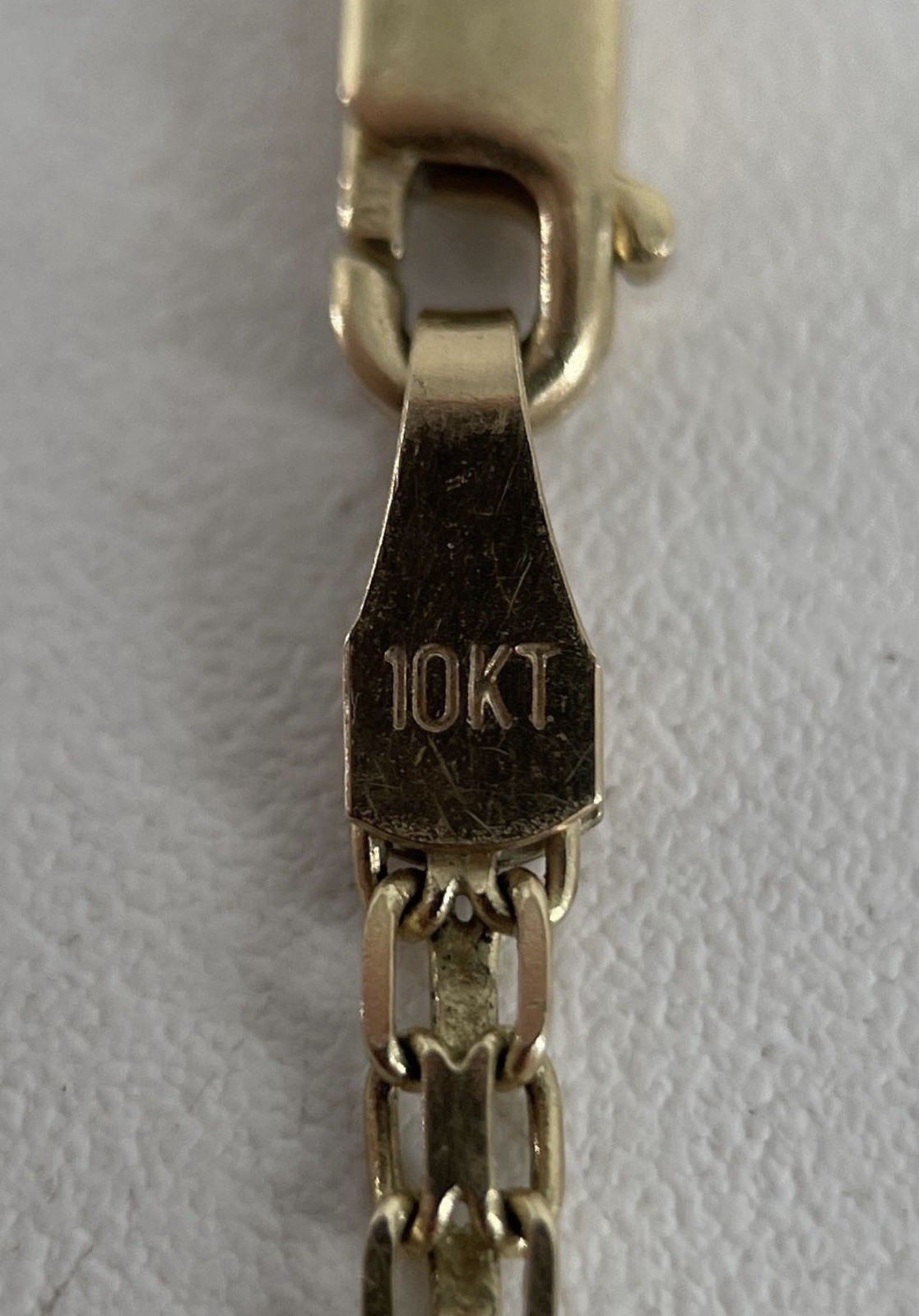 10K Solid Yellow Gold Ankle Bracelet Open Heart Link, 9in, Lobster Clasp