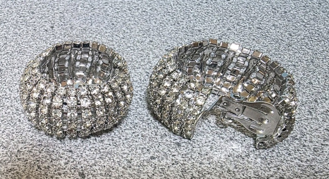 Shiny And Bright Crystal Bracelet With Matching Clip Hoops. #843