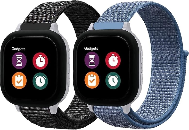 2 Packs Nylon Band Replacement for Gizmo Watch 3 2 1/Gabb Watch20mm Breathable